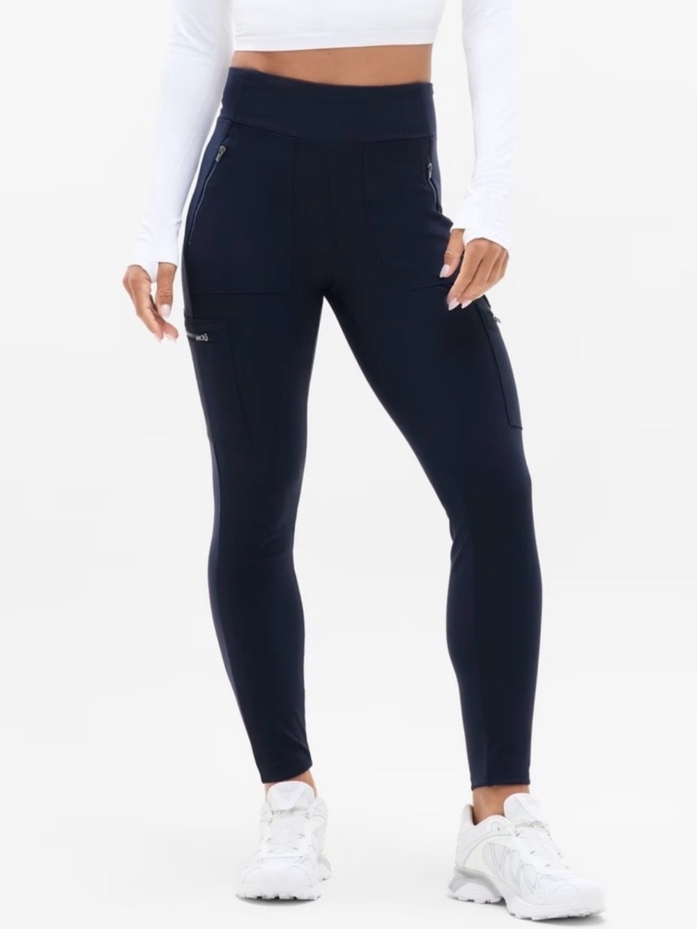 Athleta Headlands Hybrid Cargo II Tights Navy Blue